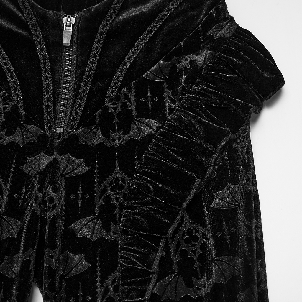 Gothic Bat Pattern Flared Pants - Image 8