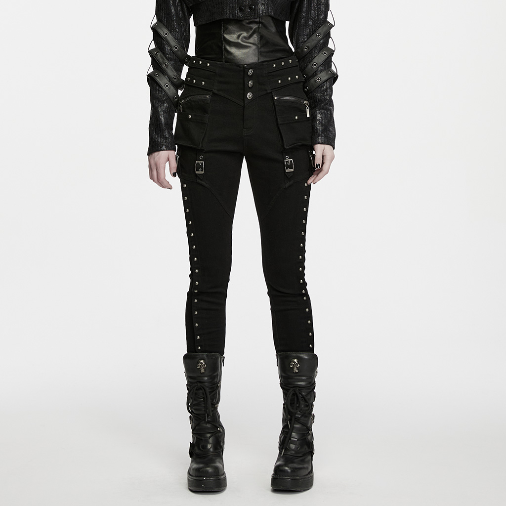 Punk High-Waist Cool Slim Pants - Image 2