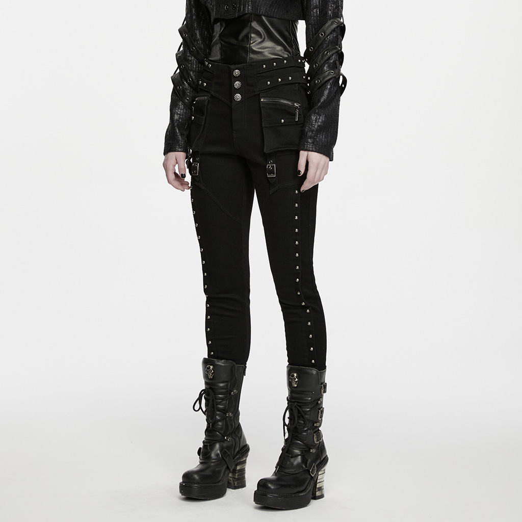 Punk High-Waist Cool Slim Pants - Image 3