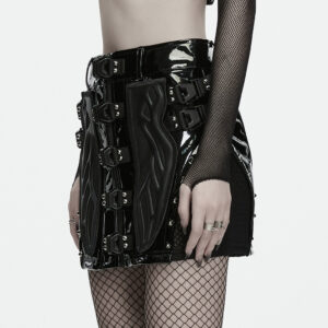 High-Waisted Tech-Wear Style Skirt