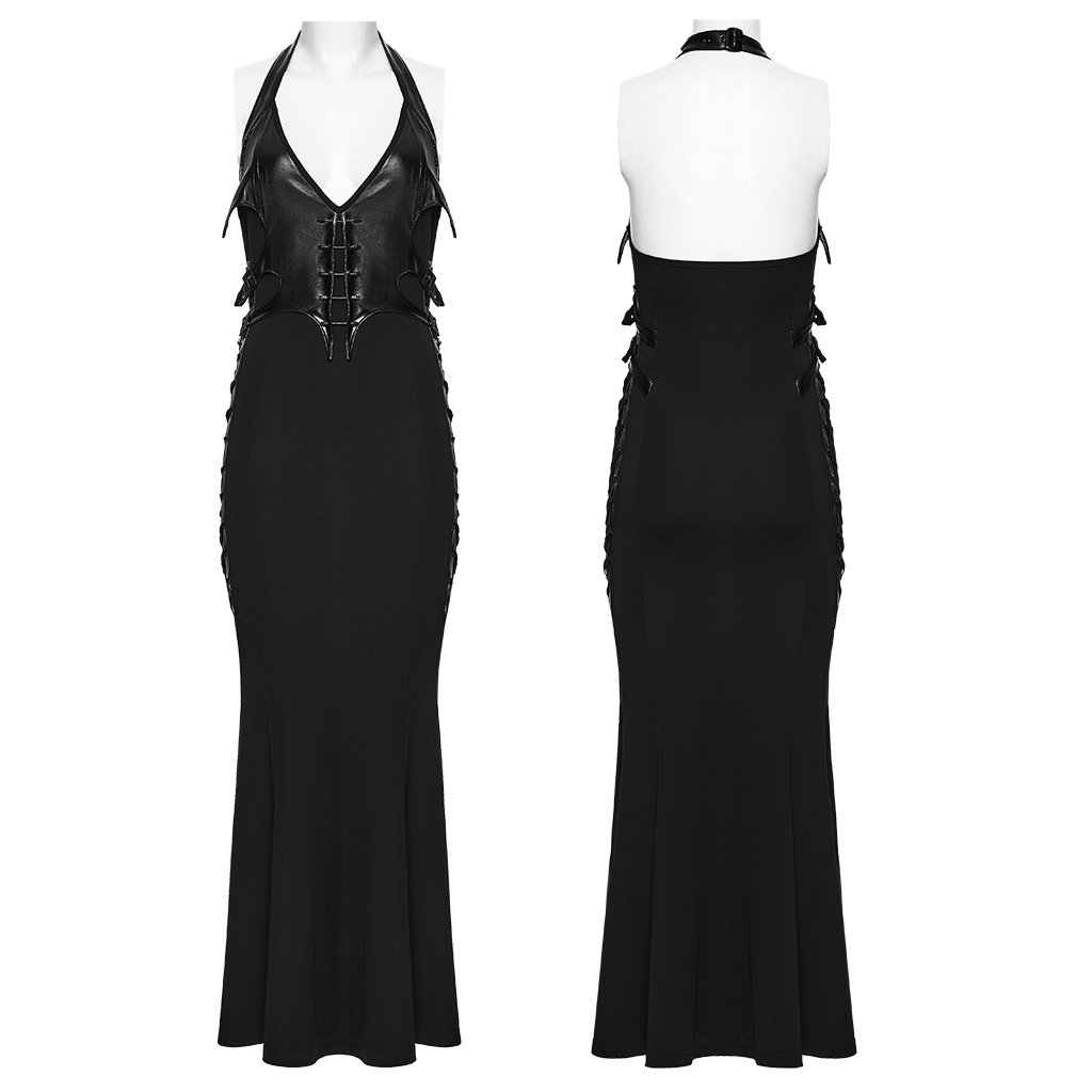 Gothic Halter-Neck Batwing Dress - Image 5