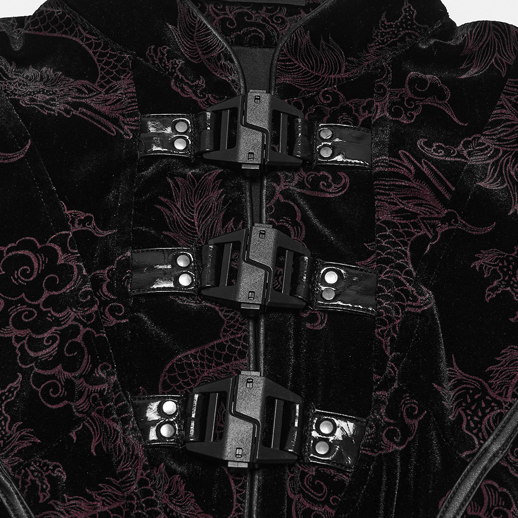 Cyber New Chinese Dress- Black/Red - Image 7