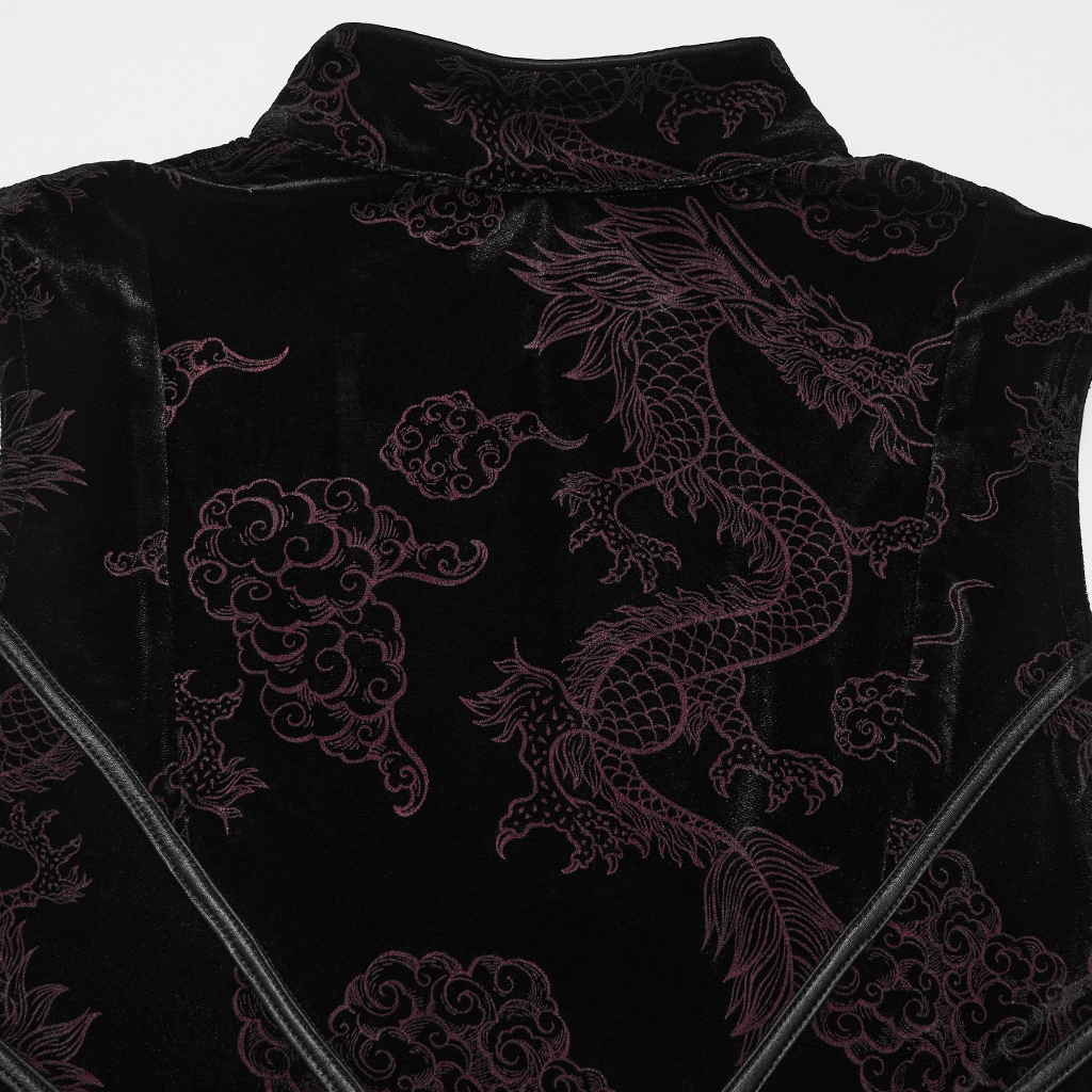 Cyber New Chinese Dress- Black/Red - Image 9