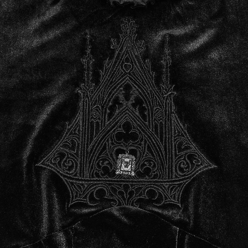 Gothic Velvet High-Neck Dress - Image 7