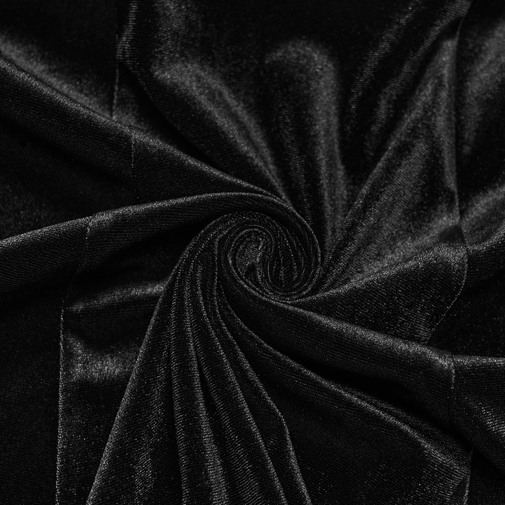 Gothic Velvet High-Neck Dress - Image 8