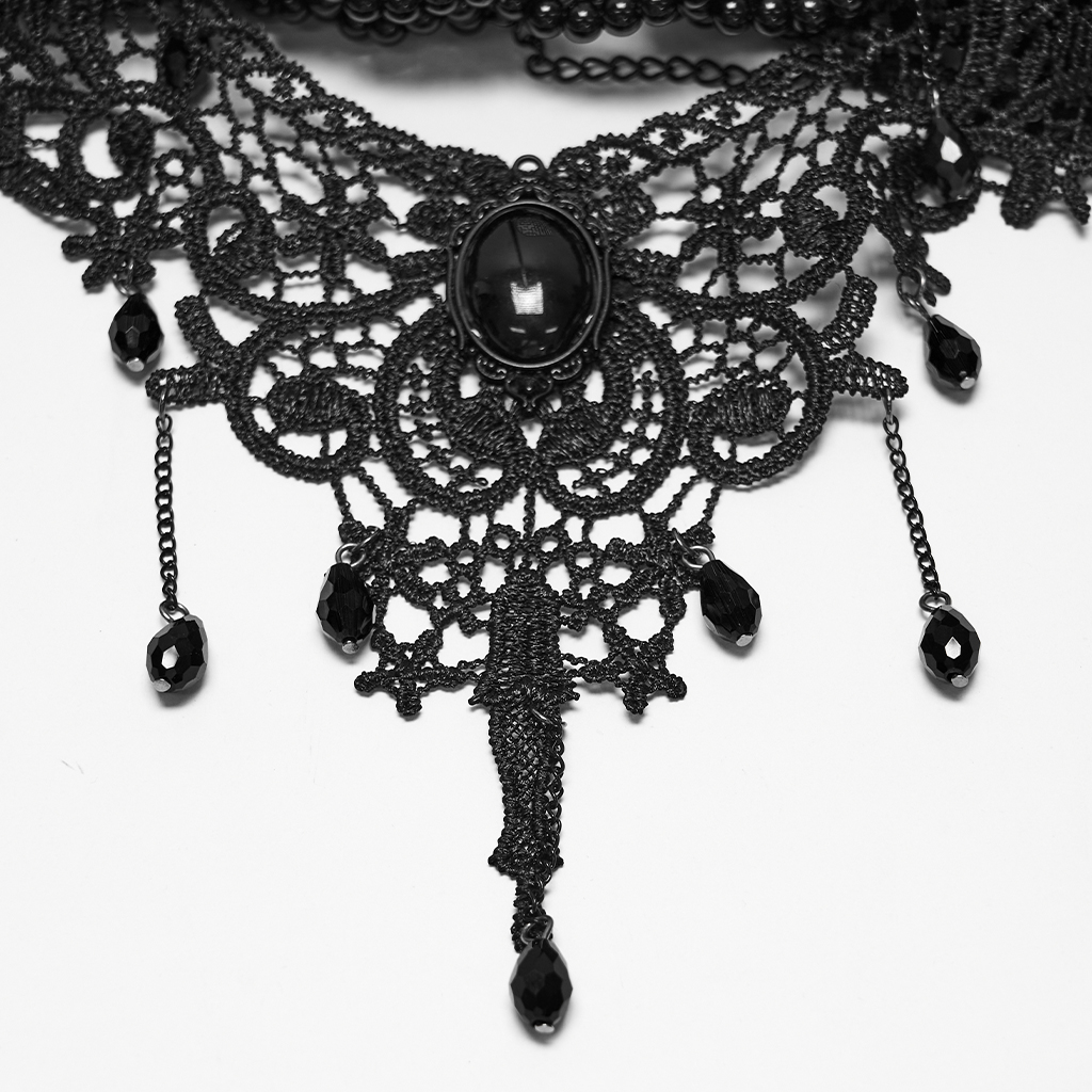 Goth Glamorous Lace Choker- Black - Image 9