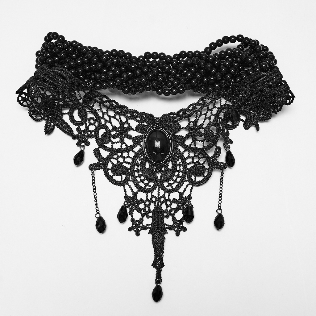 Goth Glamorous Lace Choker- Black - Image 6