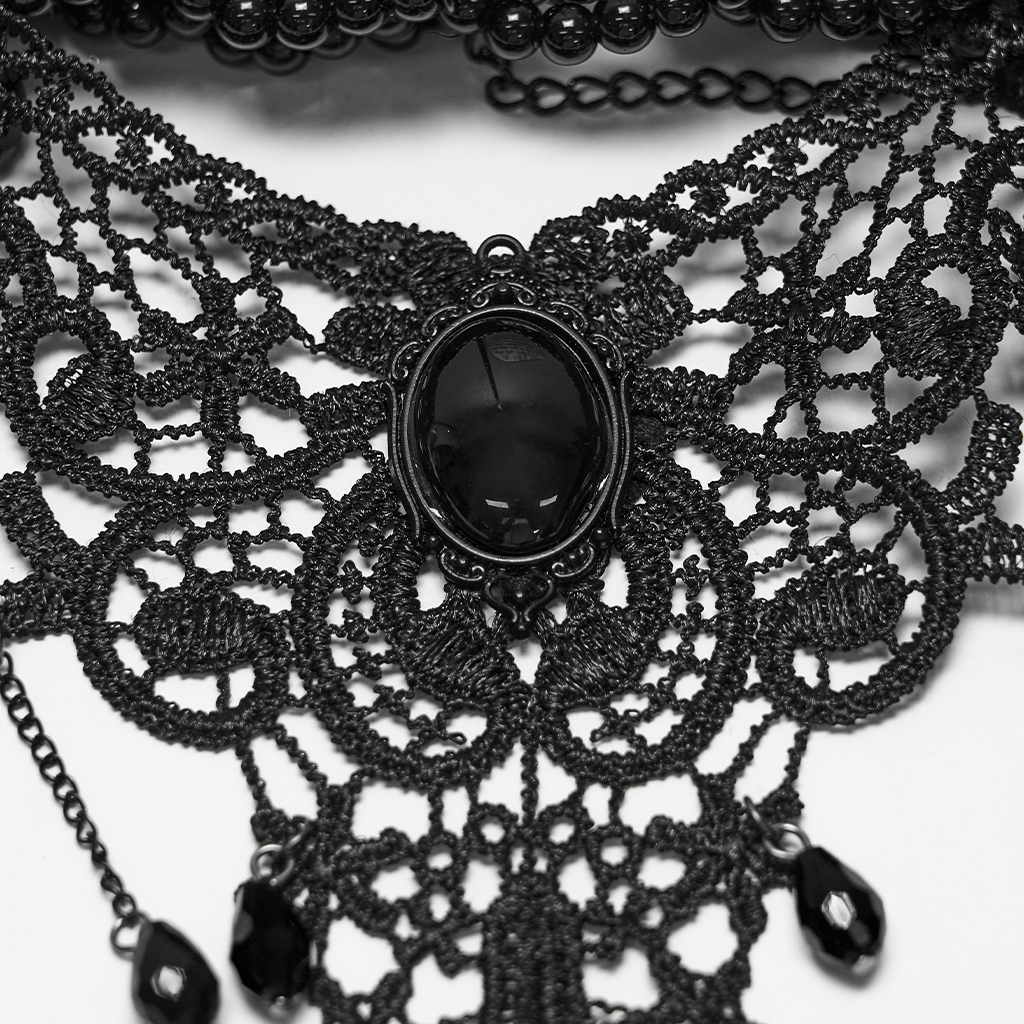 Goth Glamorous Lace Choker- Black - Image 8