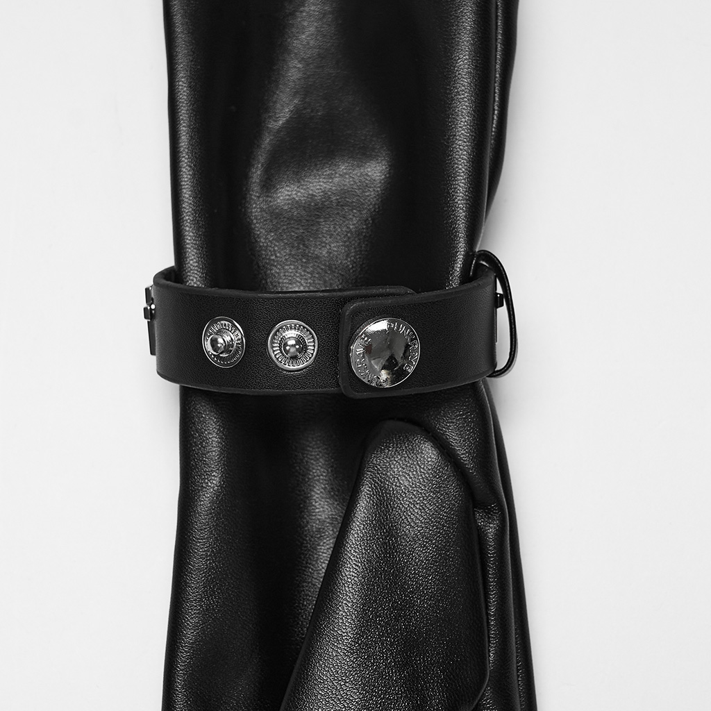 Gothic Cross-Stud Zipper Long Gloves - Image 8