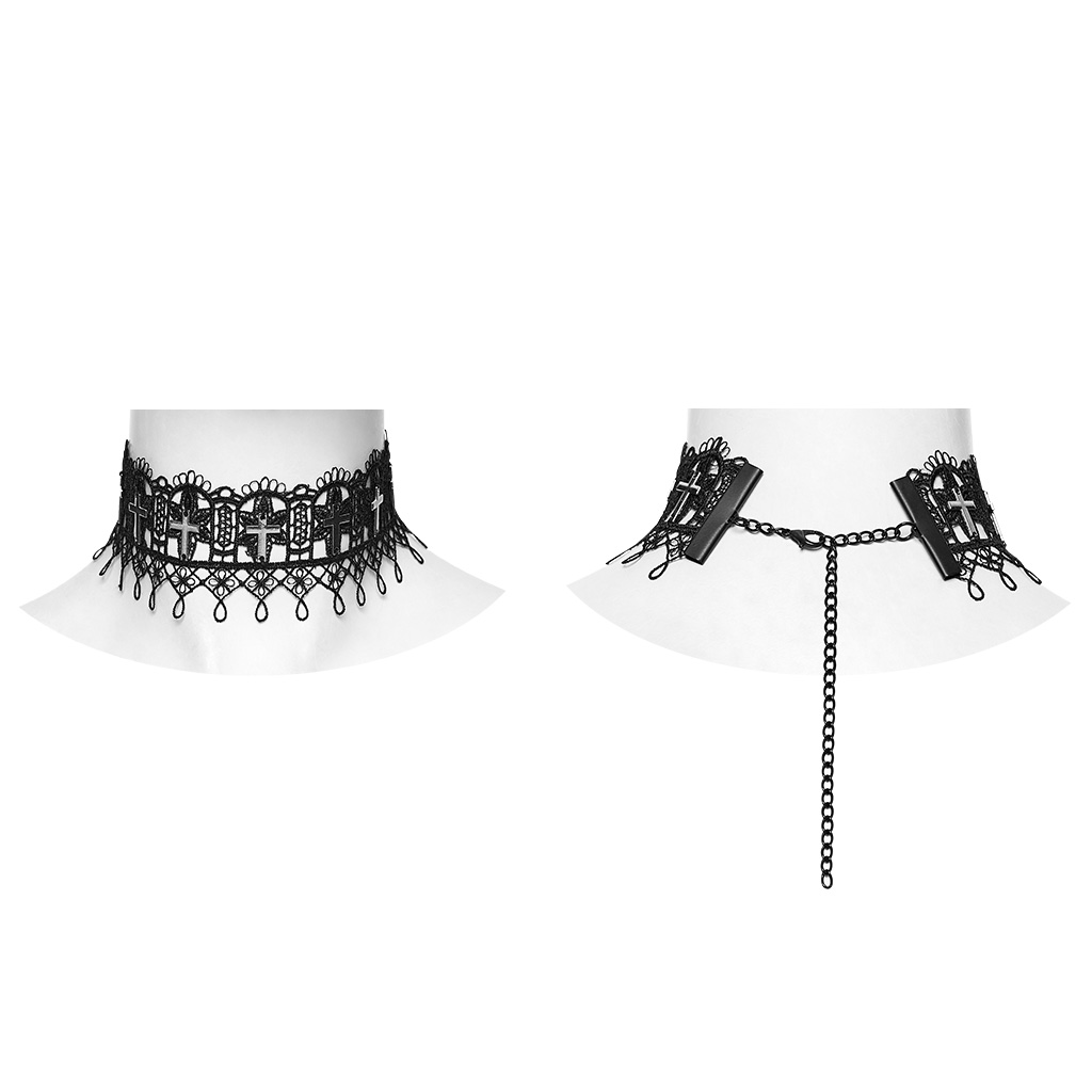 Cathedral Cross Lace Choker - Image 5