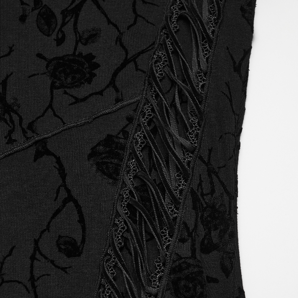 Gothic Thorn And Rose Mesh Long-Sleeve Top - Image 7