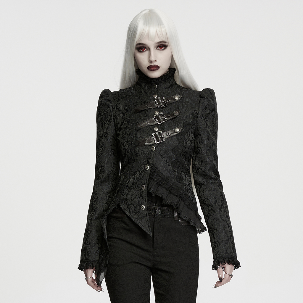 Gothic Asymmetric Layered Coat - Image 2