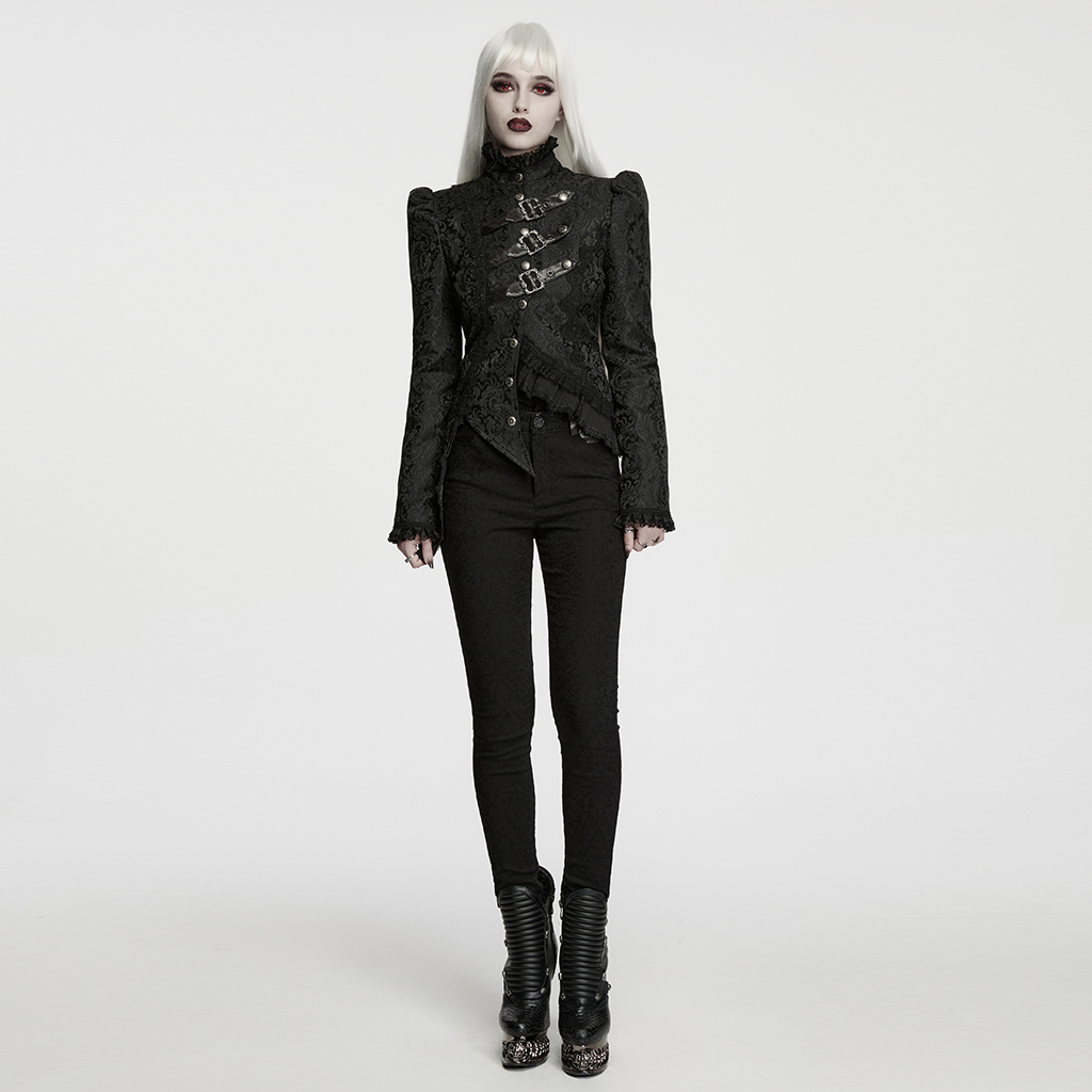 Gothic Asymmetric Layered Coat - Image 4