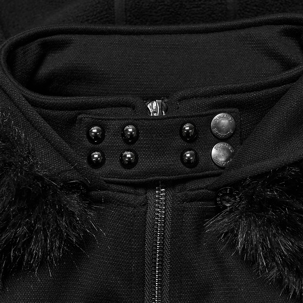 Punk Faux Fur Hooded Jacket - Image 8