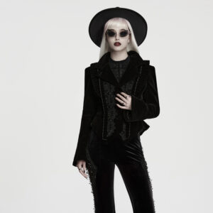 Gothic Dark Blood Velvet Coat