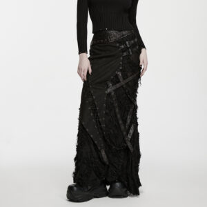 Punk Asymmetric Distressed Skirt