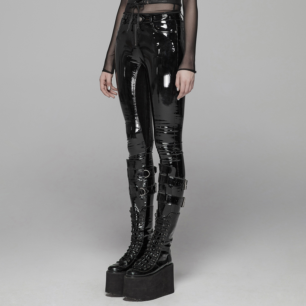 Punk Patent Leather Pants