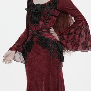Gothic Dark Rose Chain And Lace Hip Harness