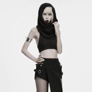 Wasteland Lace-Up Cropped Sweater