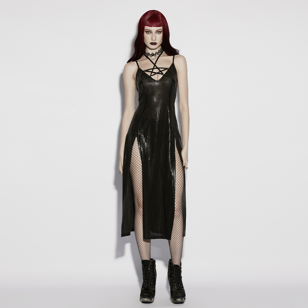 Punk Star Slip Dress- Black - Image 2