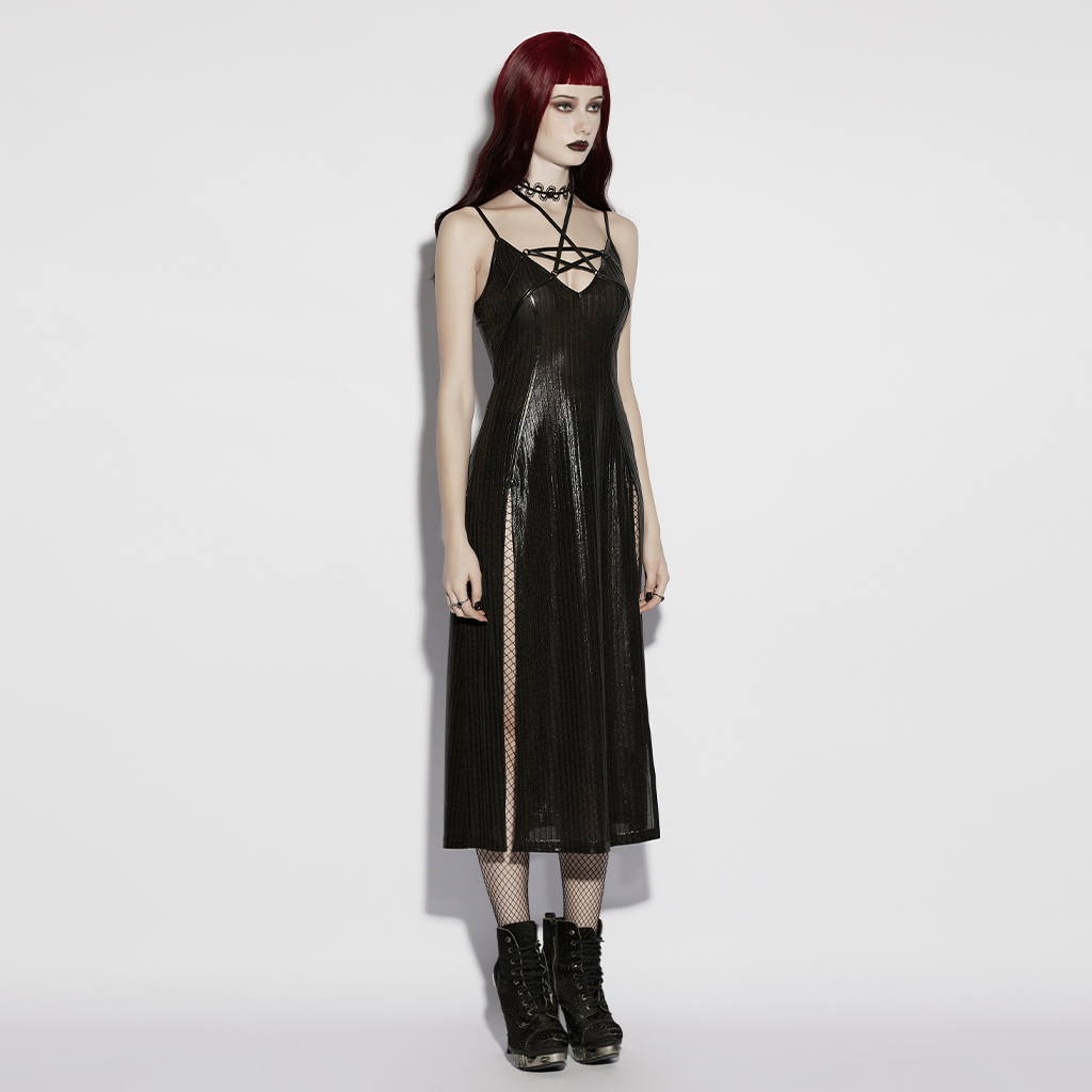 Punk Star Slip Dress- Black - Image 3