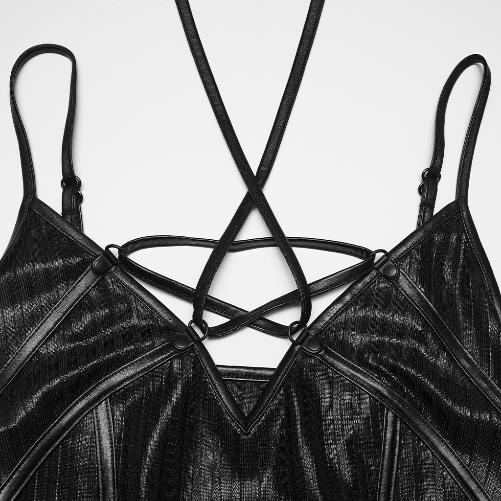 Punk Star Slip Dress- Black - Image 6