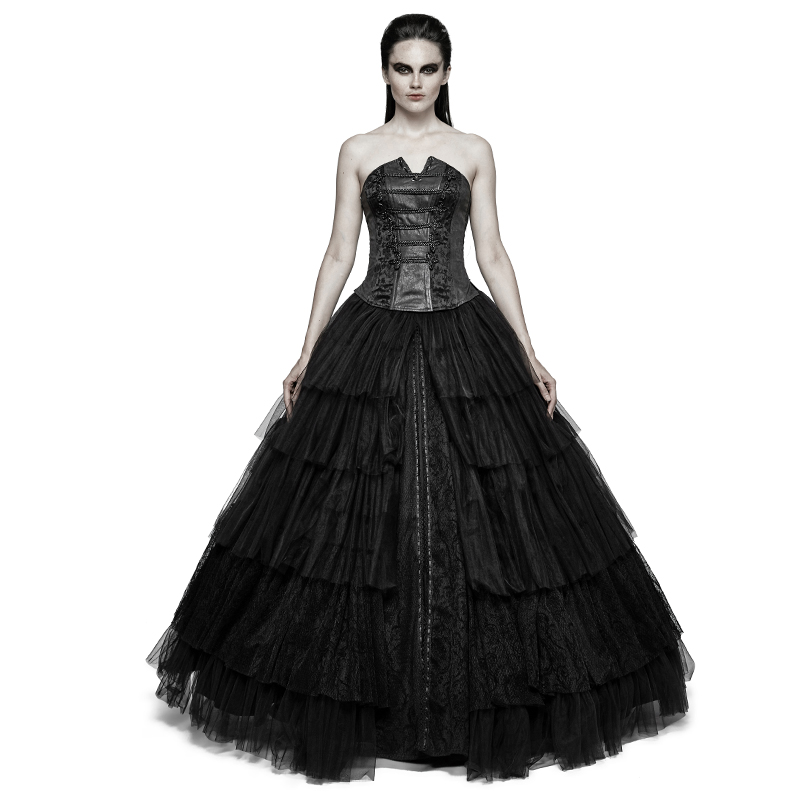Gothic Bridal Dual-Use Tiered Crinoline Skirt - Image 5
