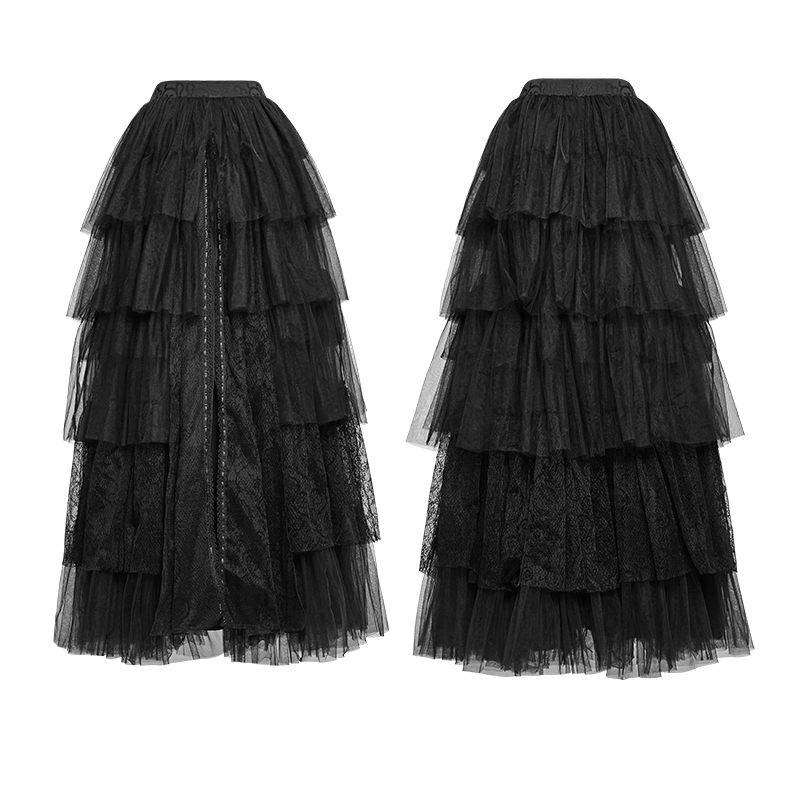 Gothic Bridal Dual-Use Tiered Crinoline Skirt - Image 6