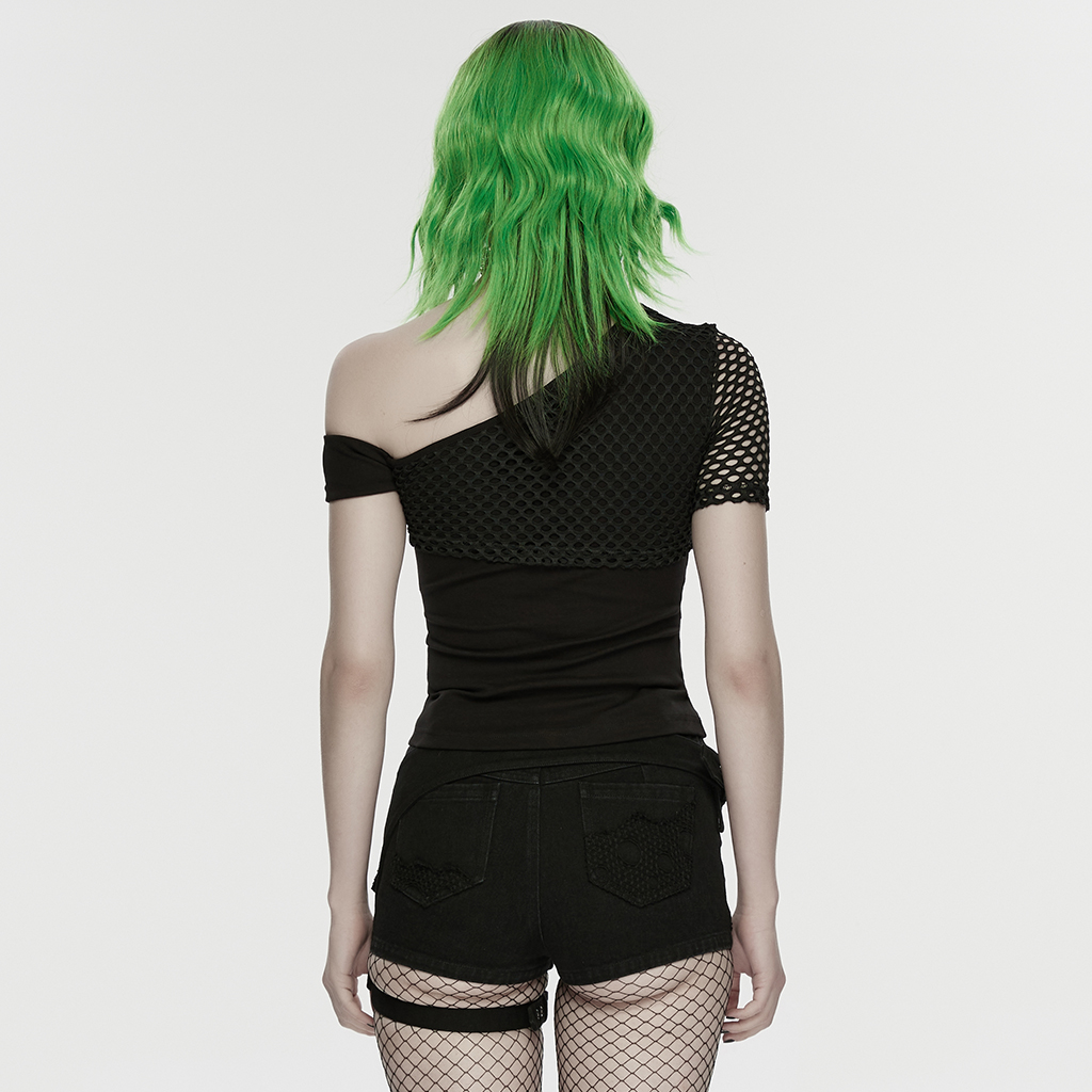 Punk Asymmetric One-Shoulder Top - Image 3