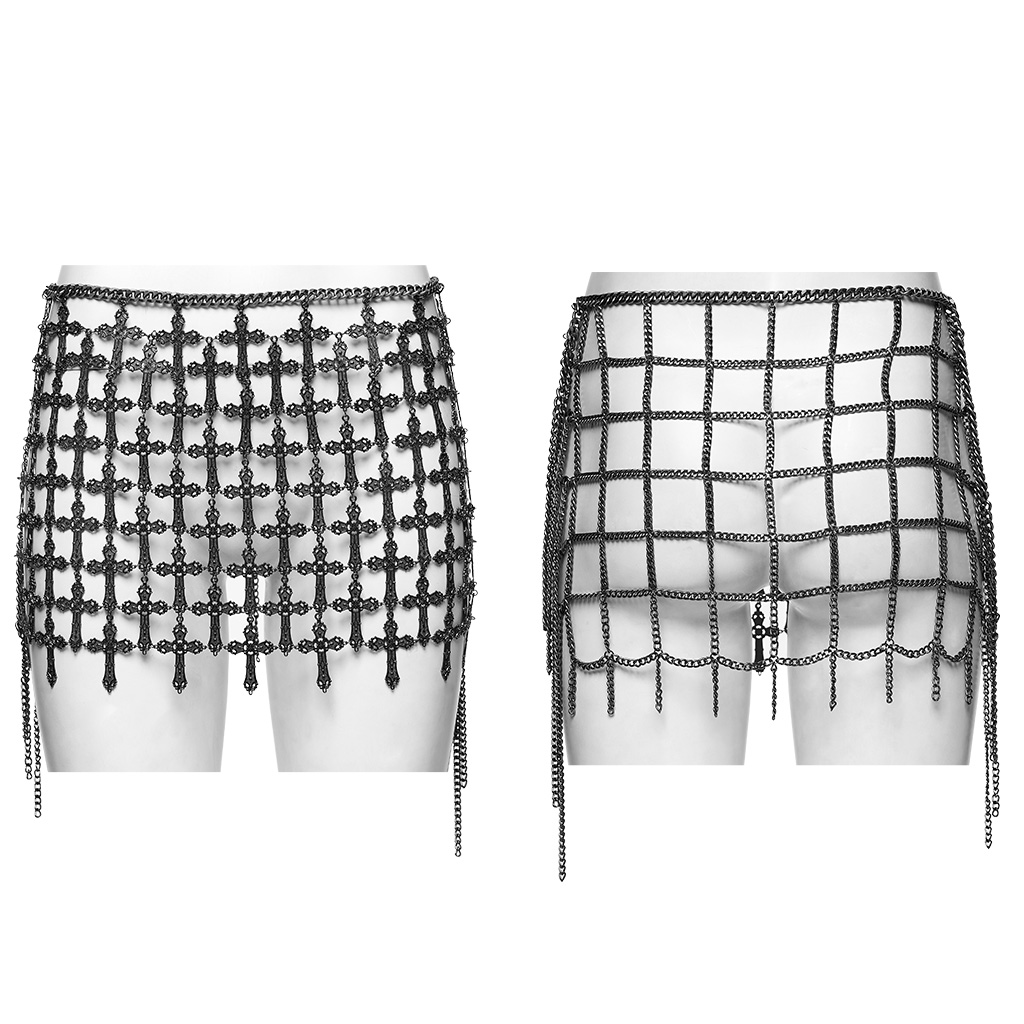 Punk Metal Cross Cage Skirt - Image 6