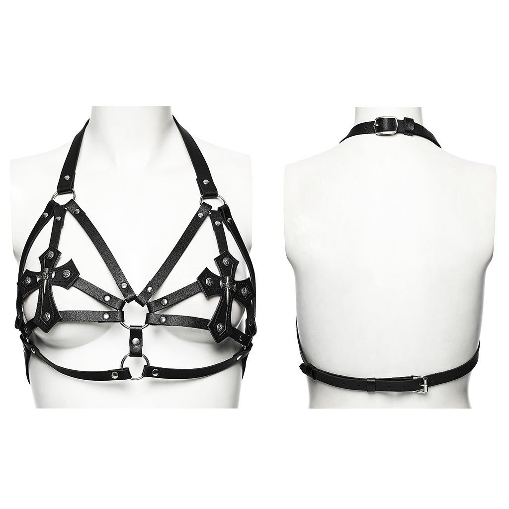 Punk Leather Studded Chest Harness - Image 5