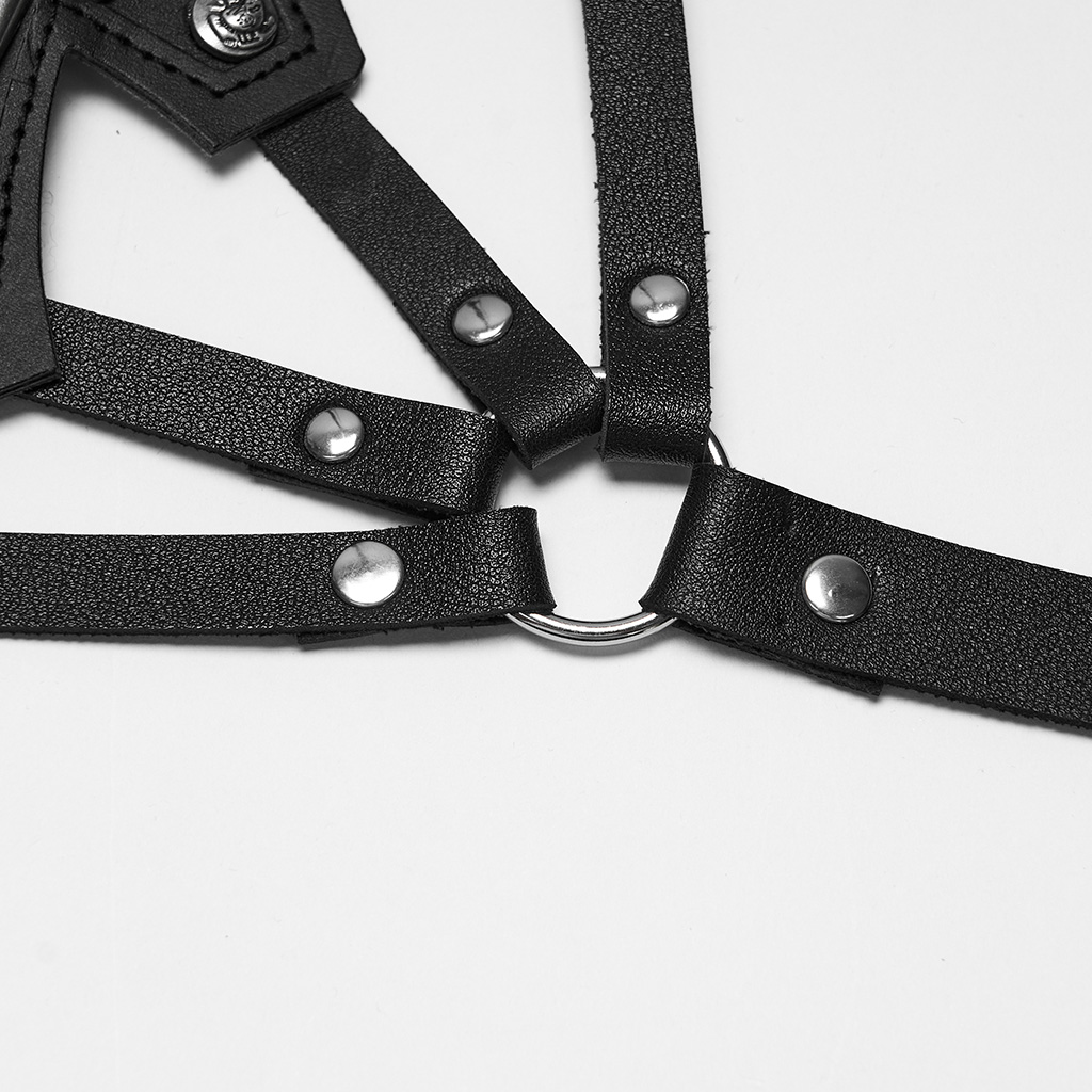 Punk Leather Studded Chest Harness - Image 7