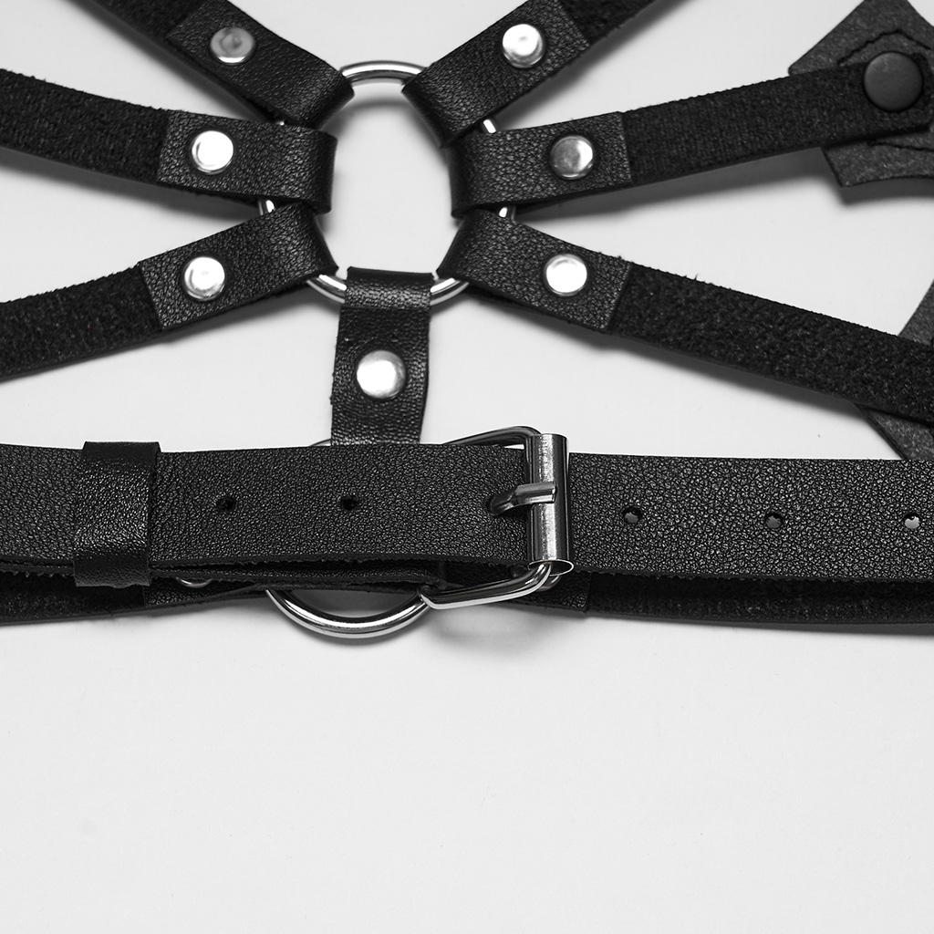 Punk Leather Studded Chest Harness - Image 8