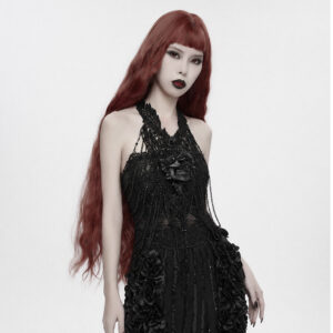 Gothic Dark Skull Chest Chain body harness featuring dark metal chains and skull accents