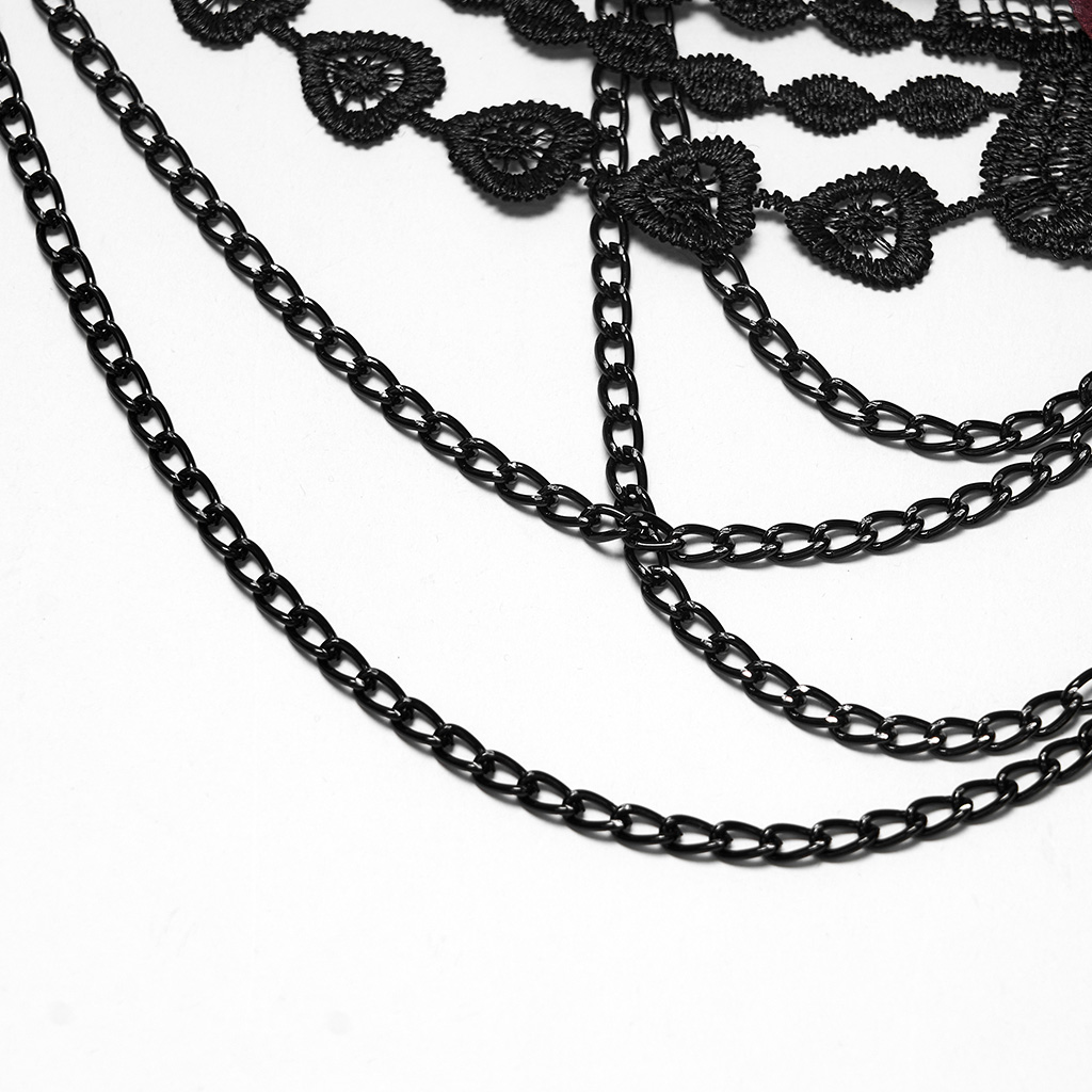 Gothic Blood Rose Chain & Lace Hip Harness - Image 9