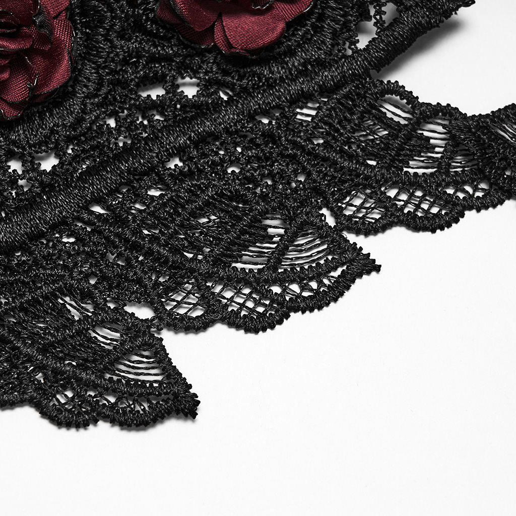 Gothic Blood Rose Chain & Lace Hip Harness - Image 8