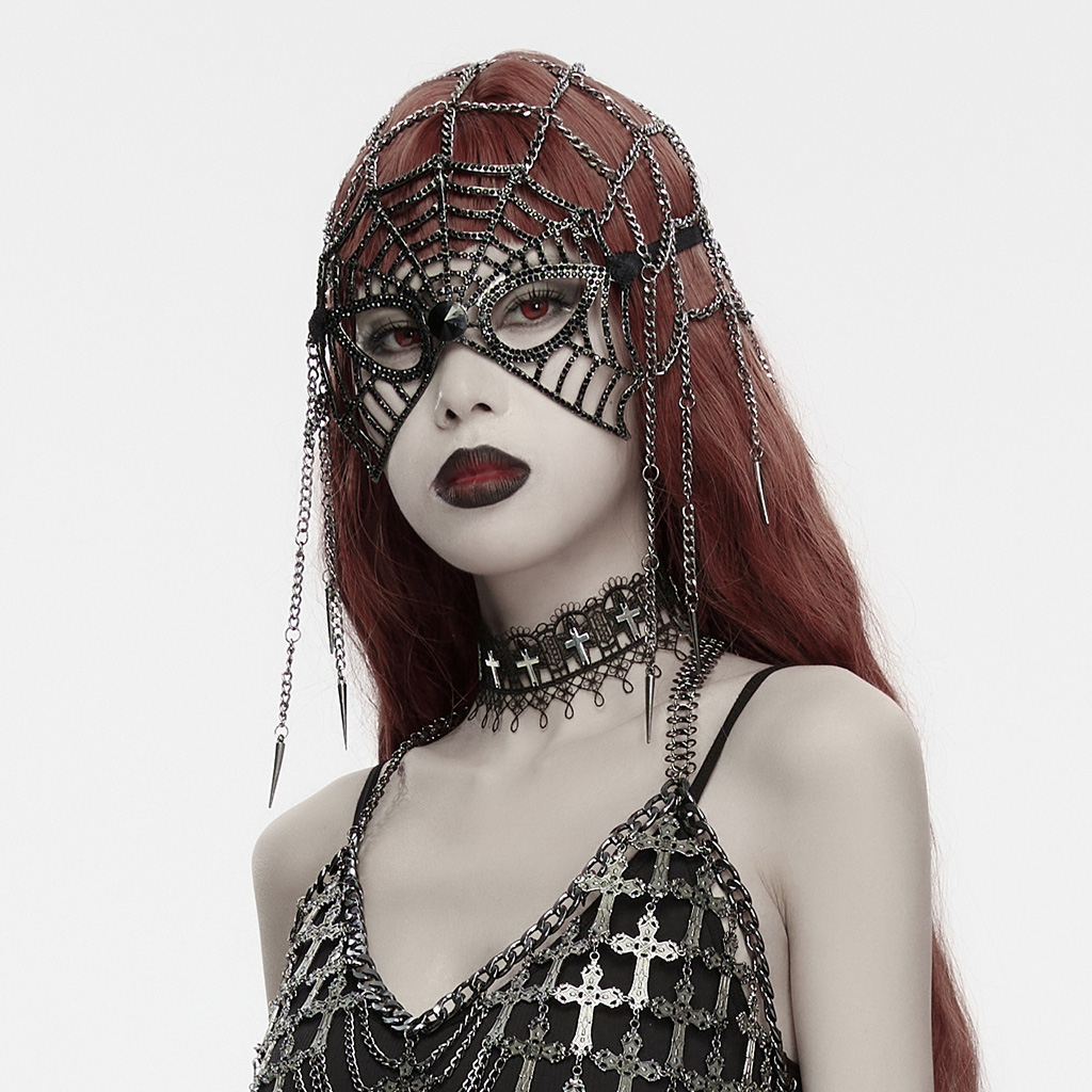 Gothic Spiderweb 1920s Masquerade Headdress - Image 2