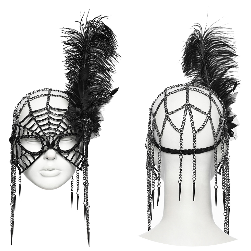 Gothic Spiderweb 1920s Masquerade Headdress - Image 5