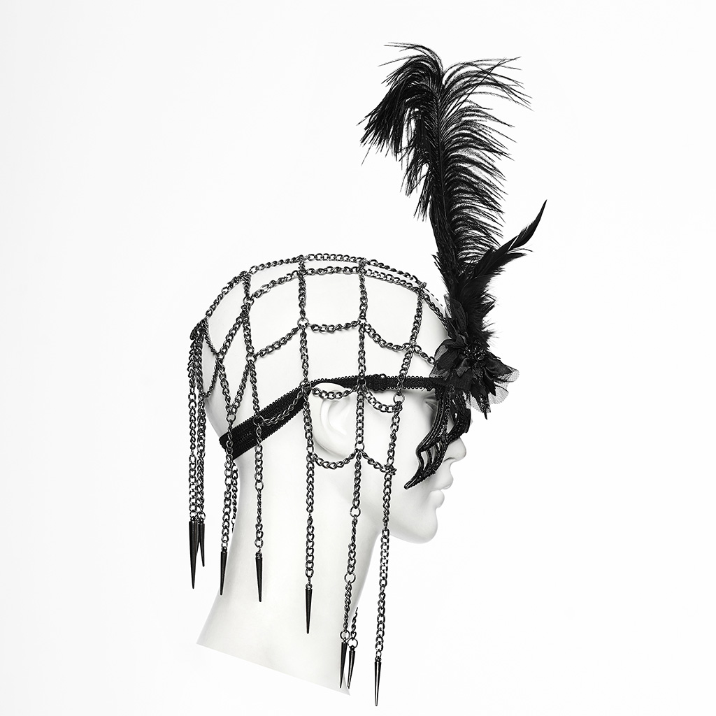 Gothic Spiderweb 1920s Masquerade Headdress - Image 6
