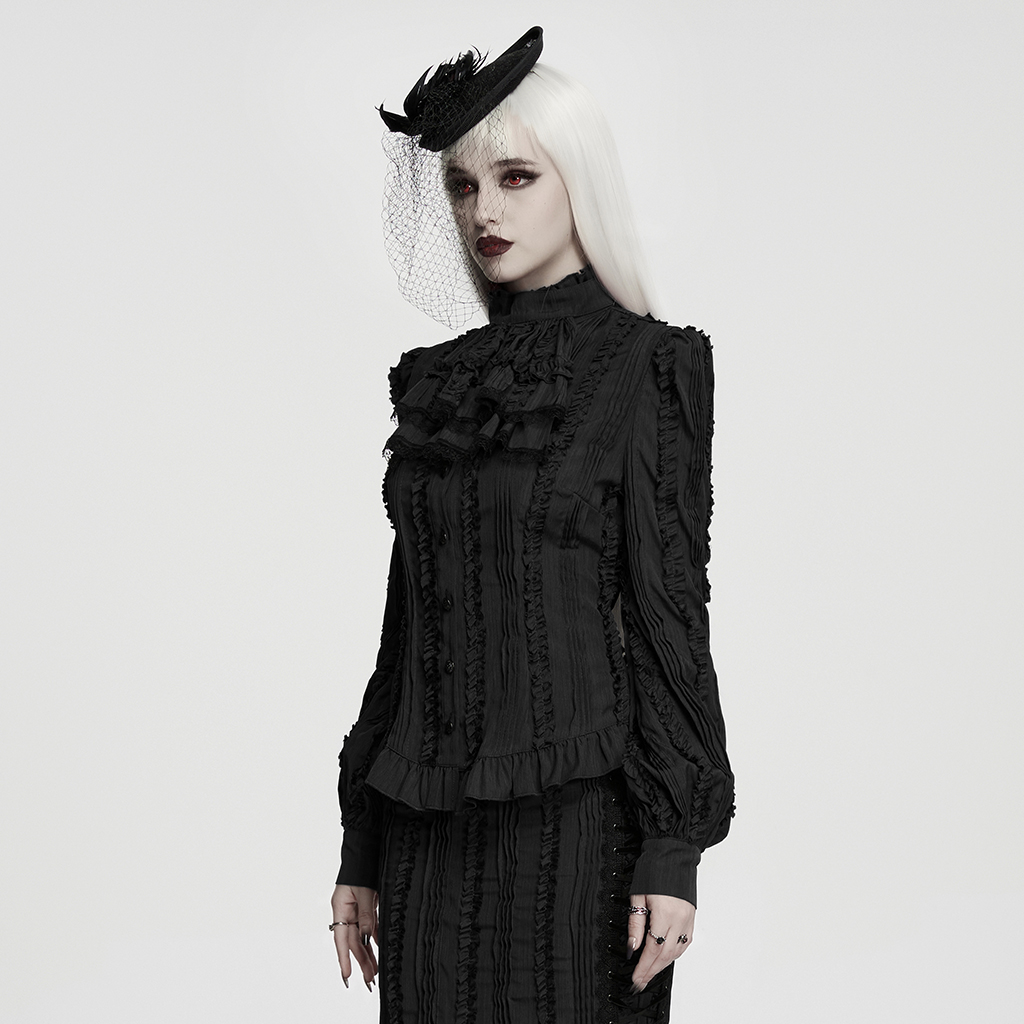 Elegant Victorian Classic Shirt- Black - Image 2