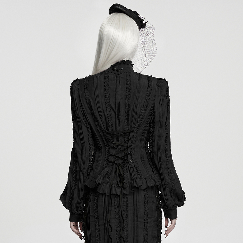 Elegant Victorian Classic Shirt- Black - Image 3