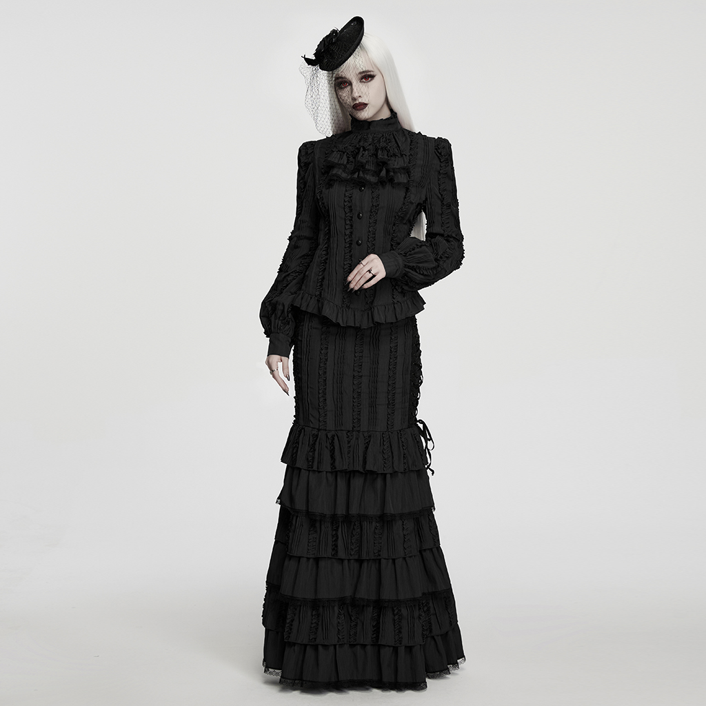 Elegant Victorian Classic Shirt- Black - Image 4