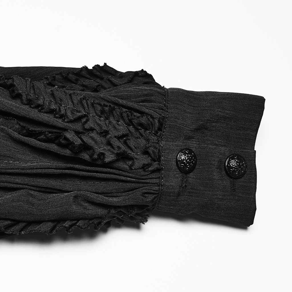 Elegant Victorian Classic Shirt- Black - Image 7