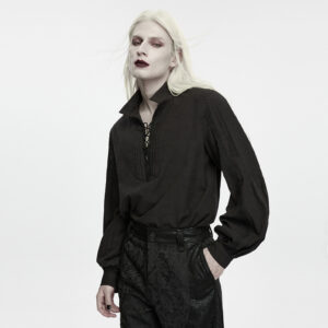 Gothic Ruins Lace-Up Jacquard Shirt