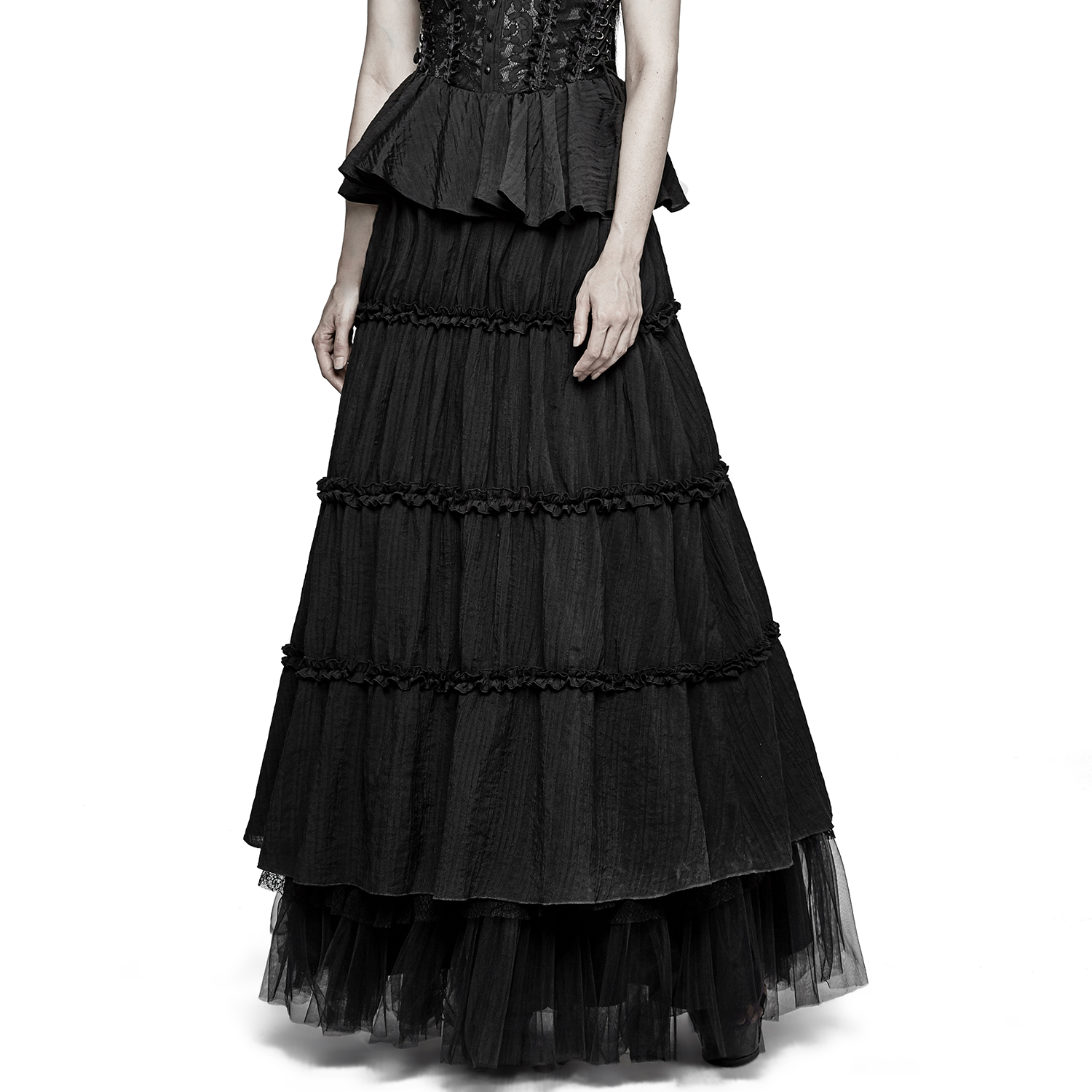 Gothic Bridal Dual-Use Tiered Crinoline Skirt