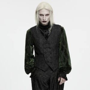 Gothic Jacquard Double-Breasted Vest