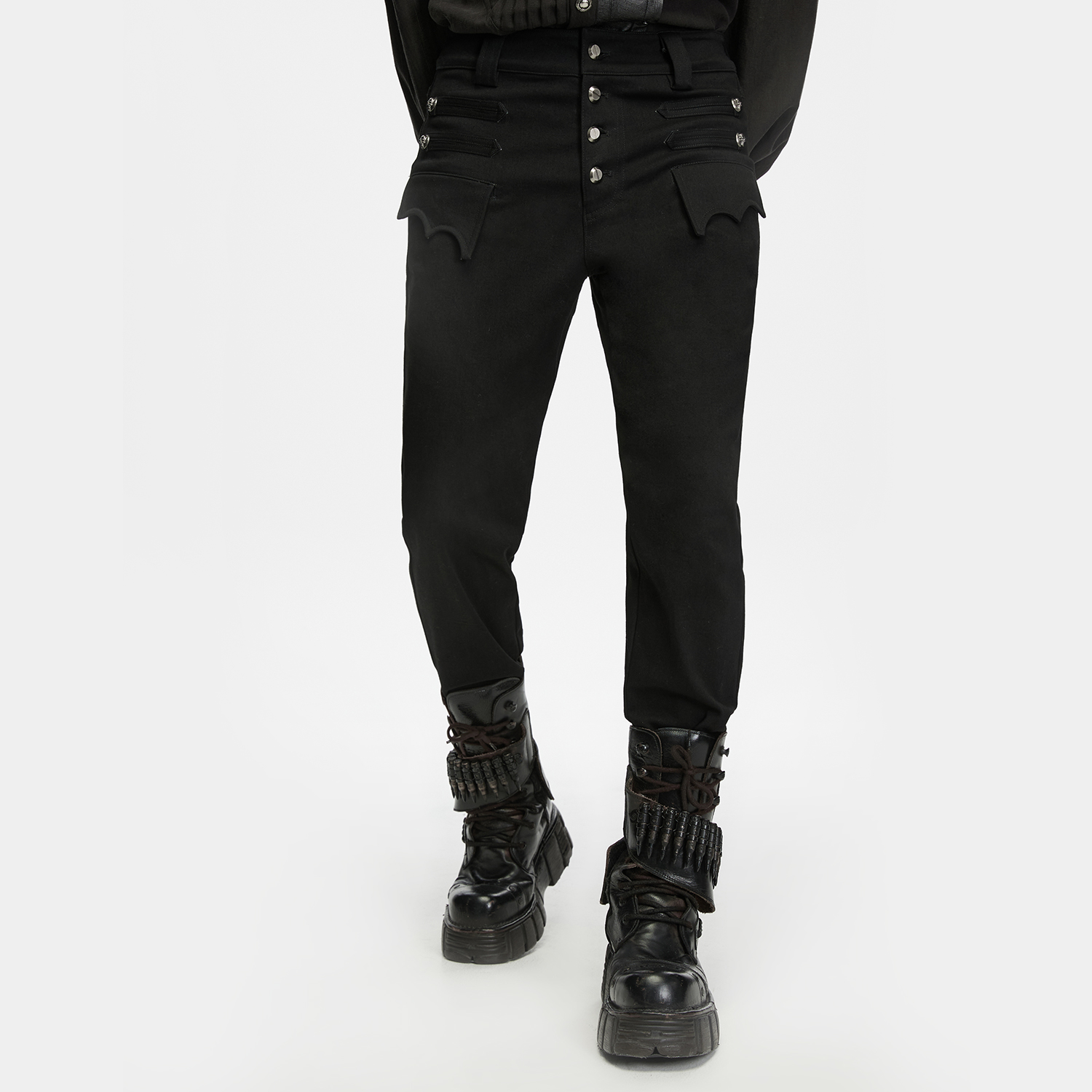 Black Baron High-Waist Uniform Trousers