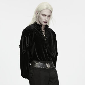 Vintage Gothic Velvet Pullover Shirt
