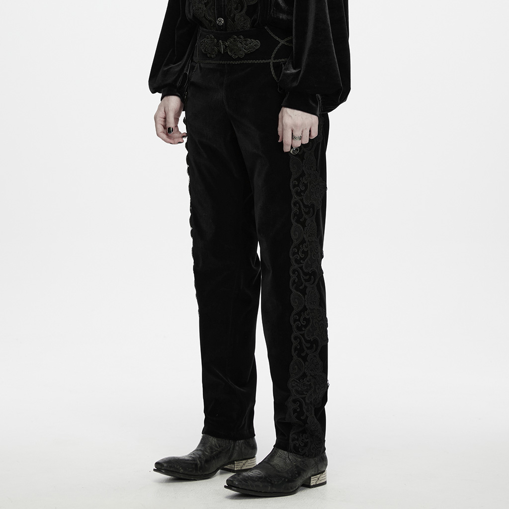 Gothic Dark Aristocrat Velvet Pants - Image 3