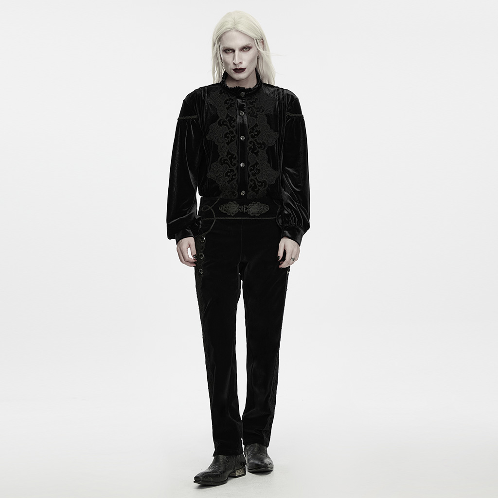 Gothic Dark Aristocrat Velvet Pants - Image 5